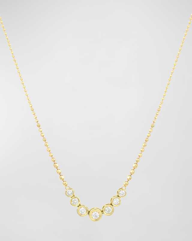 18k Yellow Gold Bezel Diamond Necklace